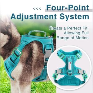 BARKBAY Dog Harness No Pull with ID Tag Large Chest: 27" -32" Ocean Blue NEW